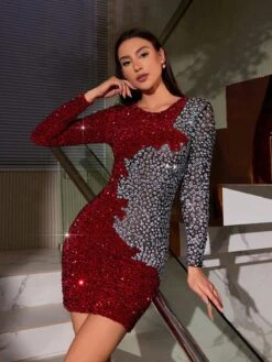 Abner Sequin Rhinestone Dress