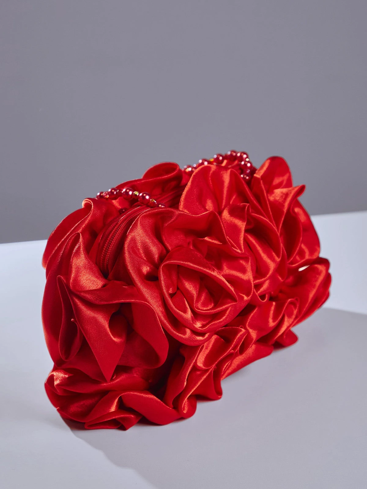 Adahy Flower Satin Bag In Red - Image 3