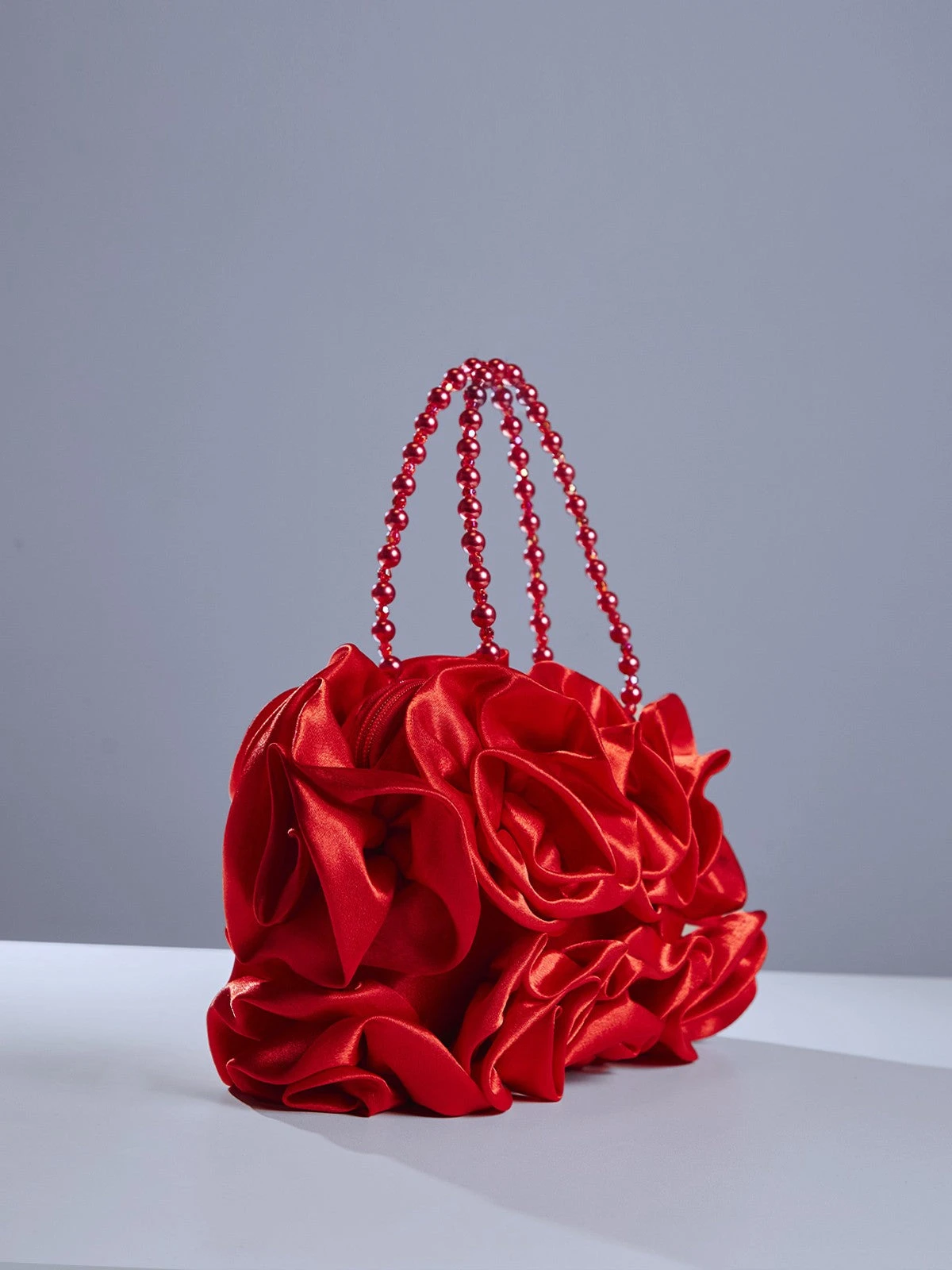 Adahy Flower Satin Bag In Red - Image 4