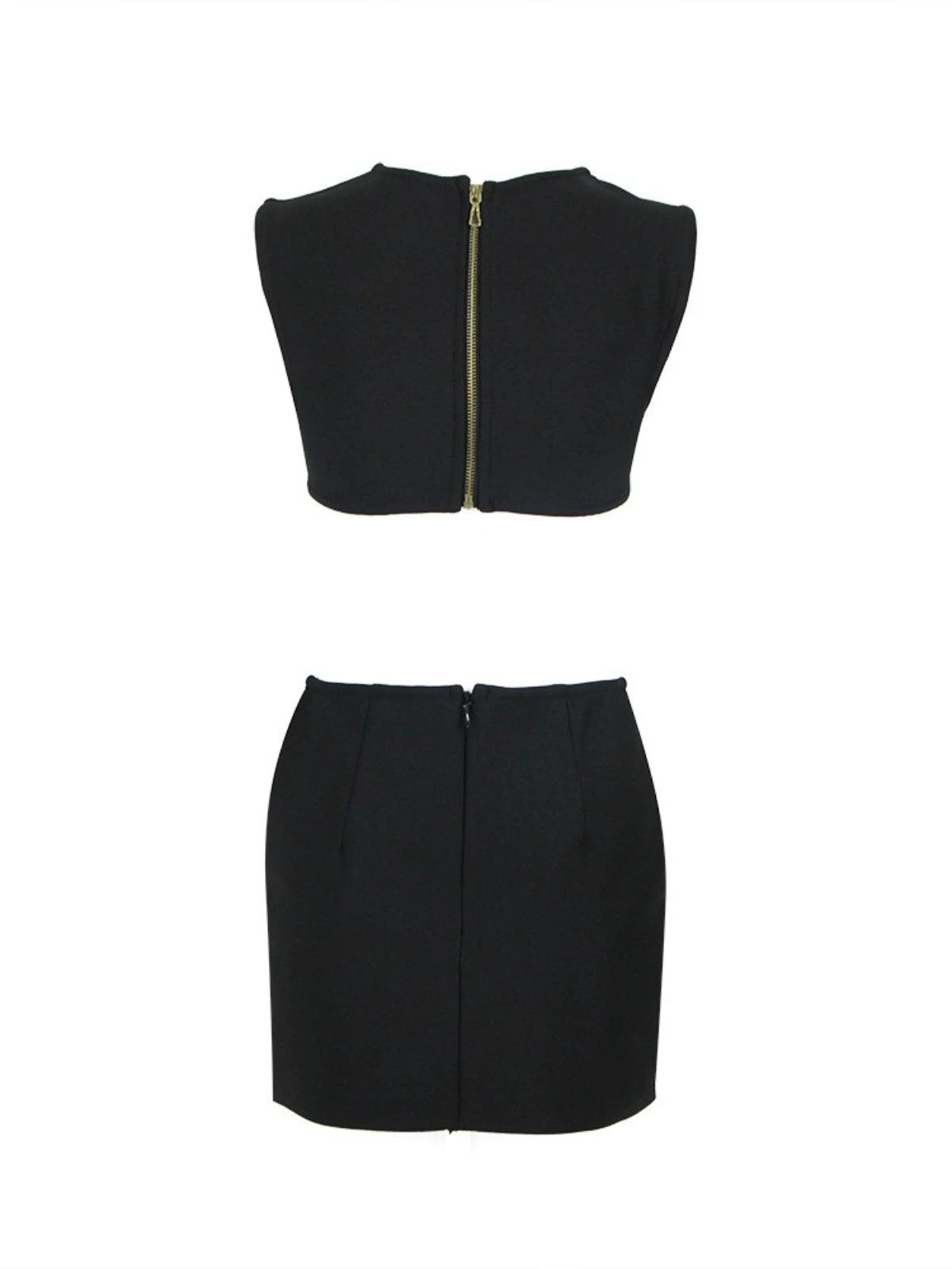 Adrien Floral Crystal Crop Bandage Skirt Set - Image 7