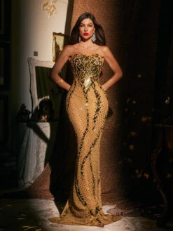 Aeris Acrylic Split Maxi Dress