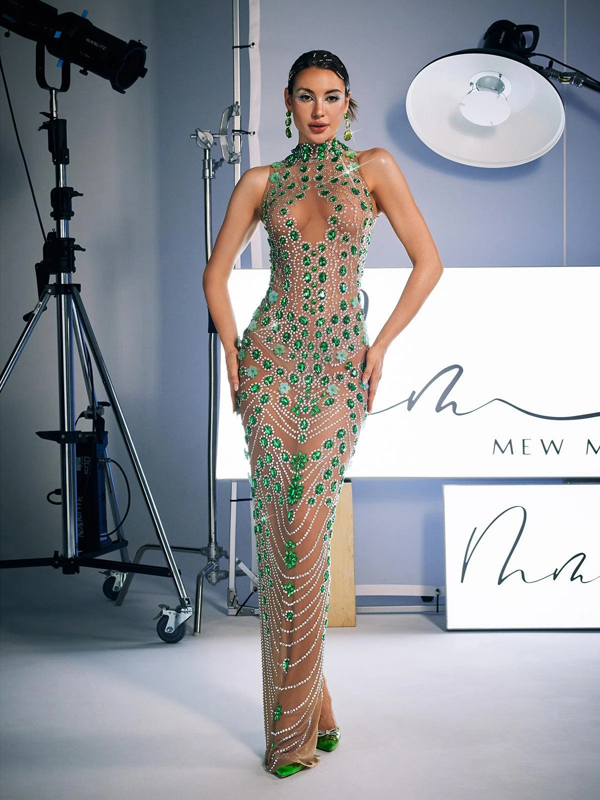 Ahava Rhinestone Embellished Maxi Dress - Image 5