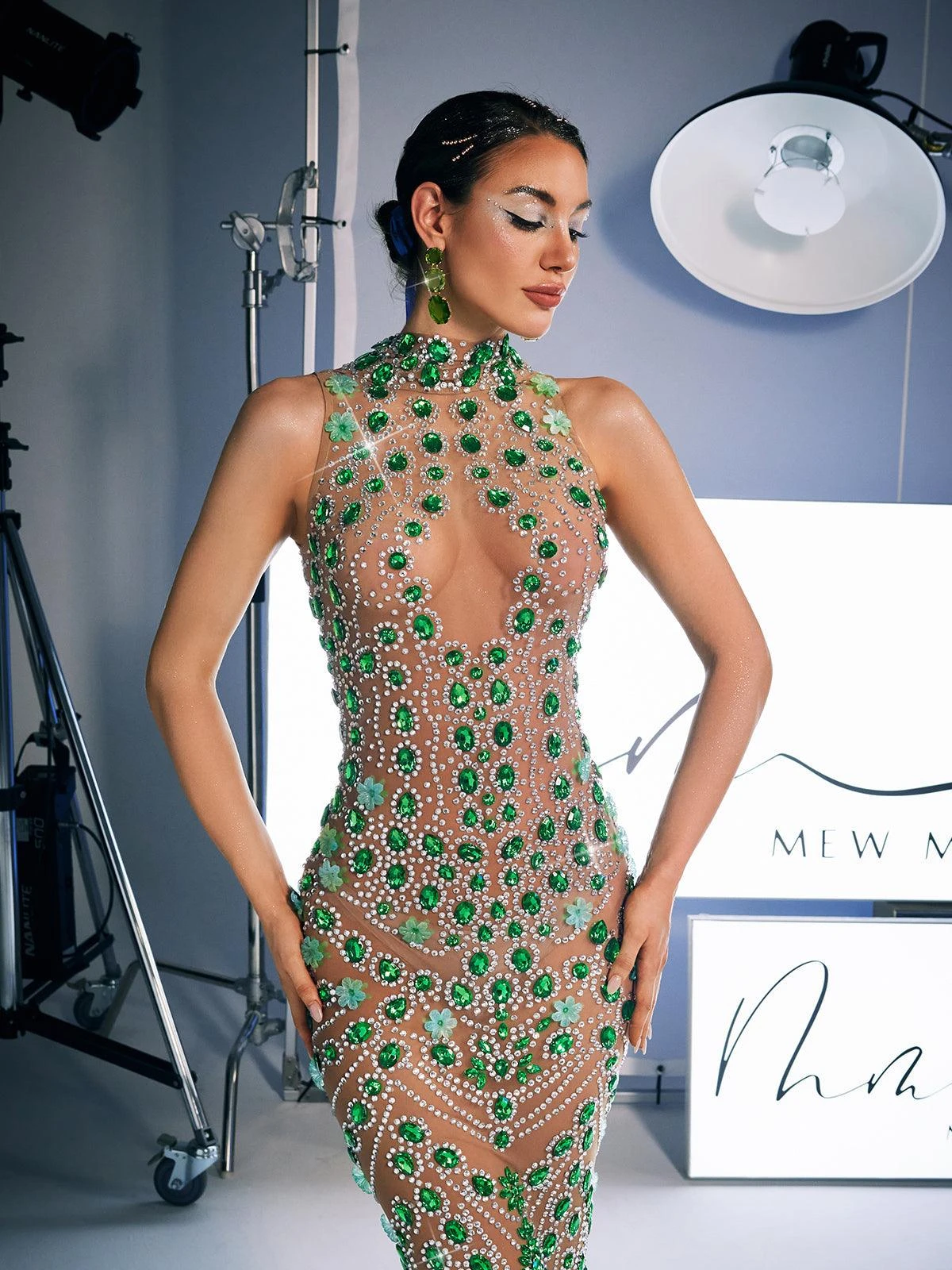 Ahava Rhinestone Embellished Maxi Dress - Image 3