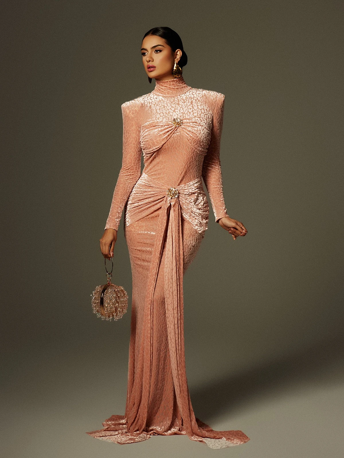 Ahuva Leopard Printed Rhinestone Maxi Dress - Image 7