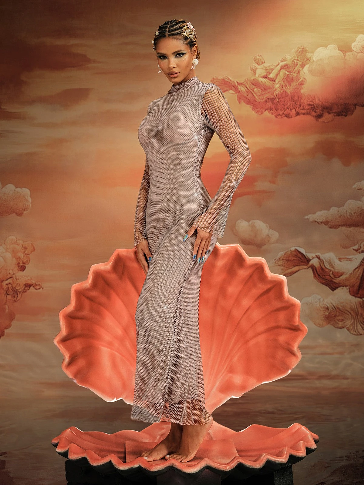 Aingeal Long Sleeve Crystal Maxi Dress - Image 4