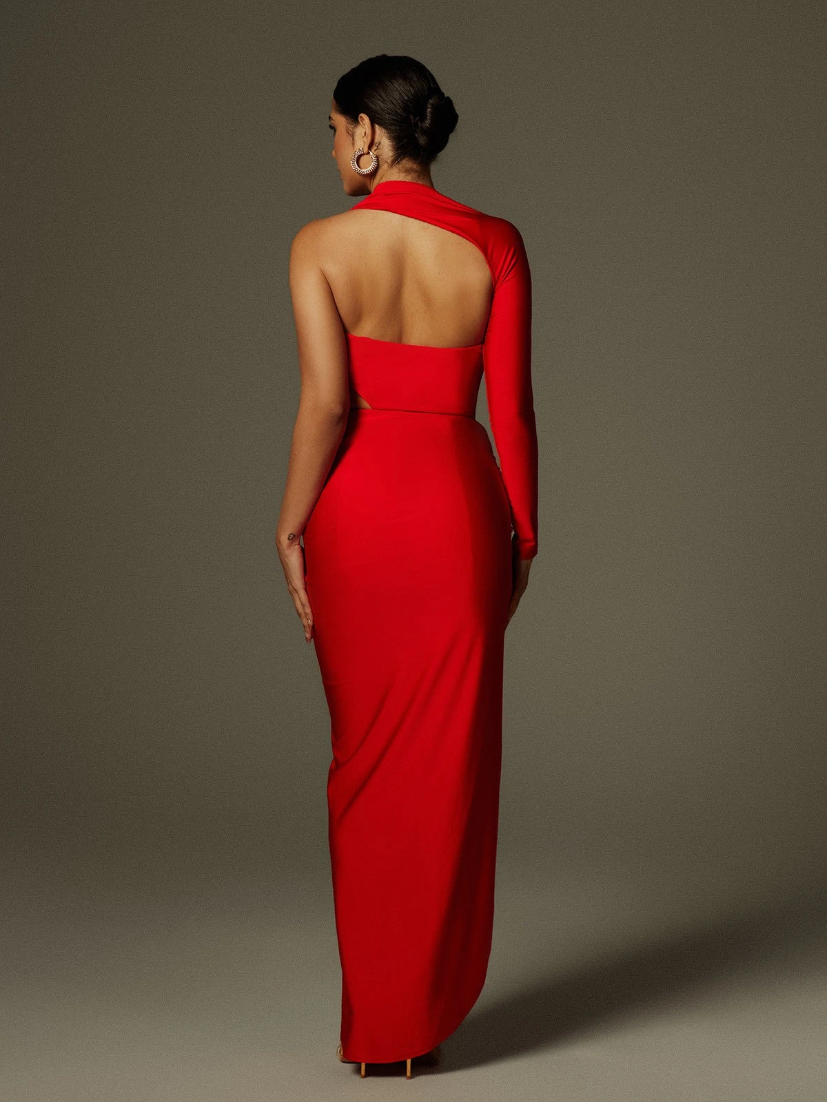 Aislyn One Shoulder Cutout Split Maxi Dress - Image 6