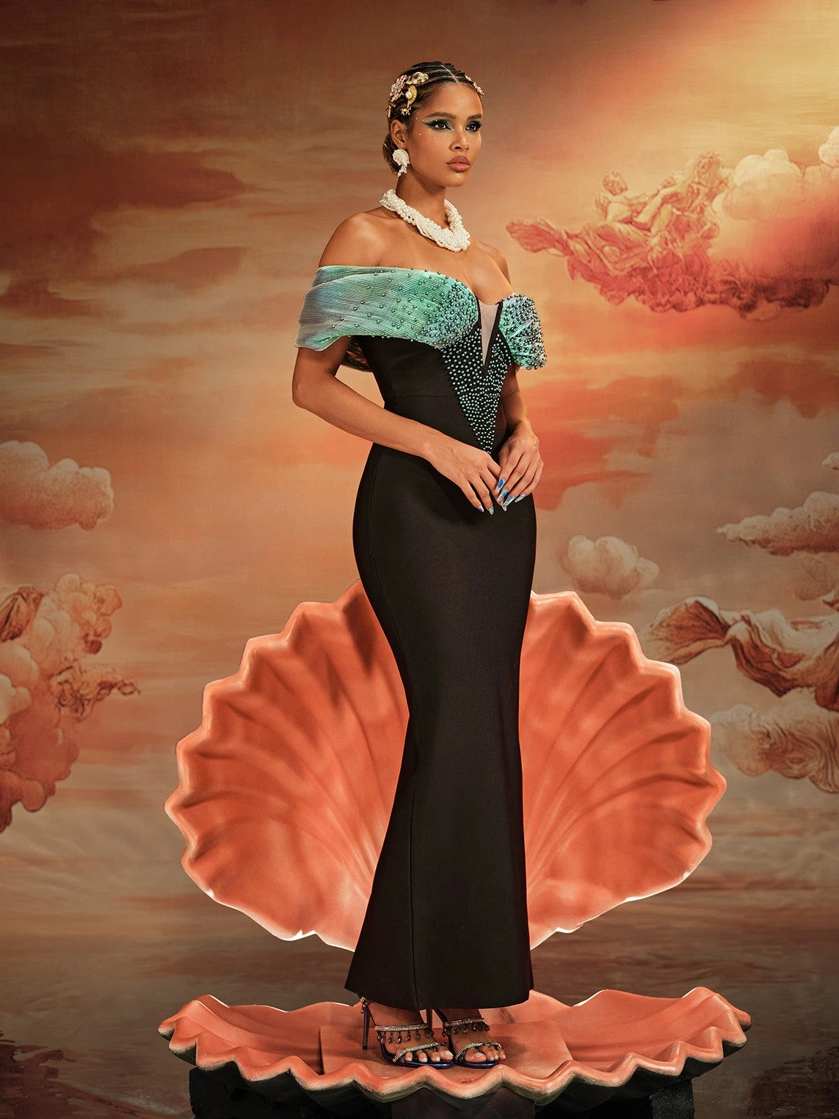 Ajani Off Shoulder Bead Bandage Maxi Dress - Image 3