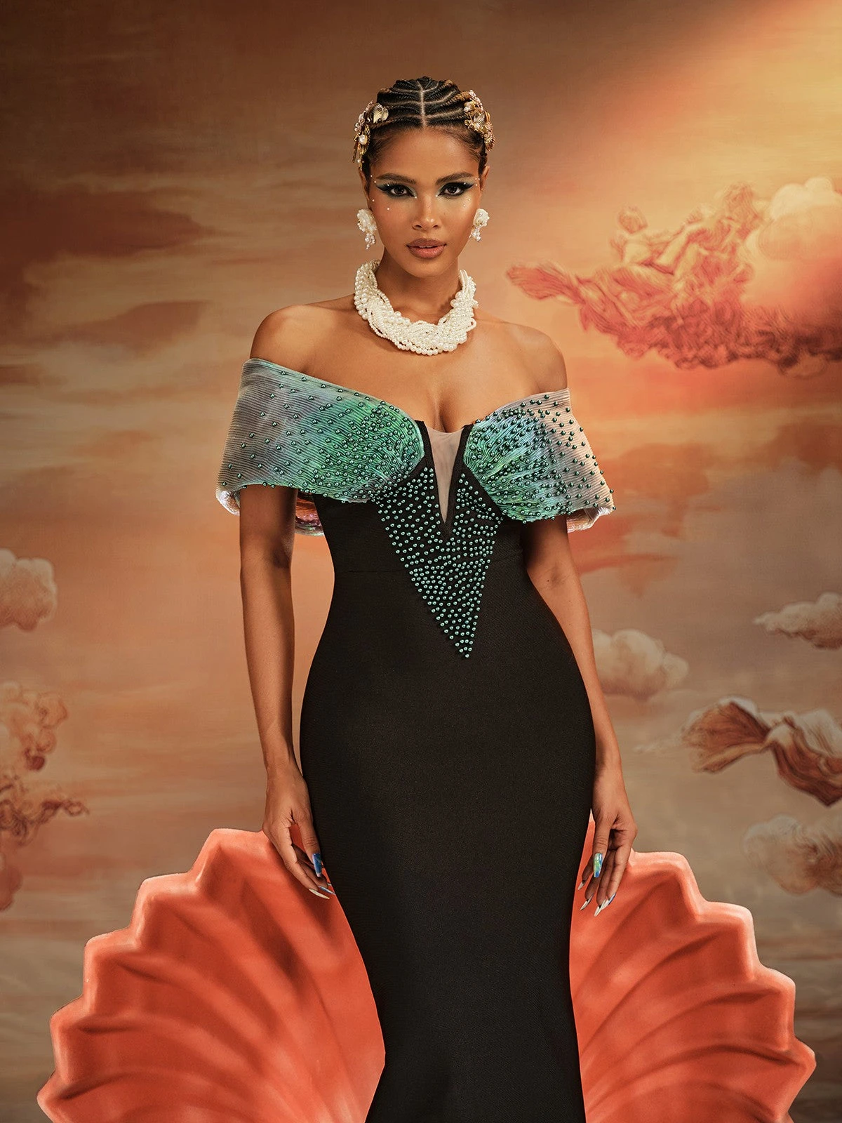 Ajani Off Shoulder Bead Bandage Maxi Dress - Image 5