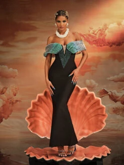 Ajani Off Shoulder Bead Bandage Maxi Dress