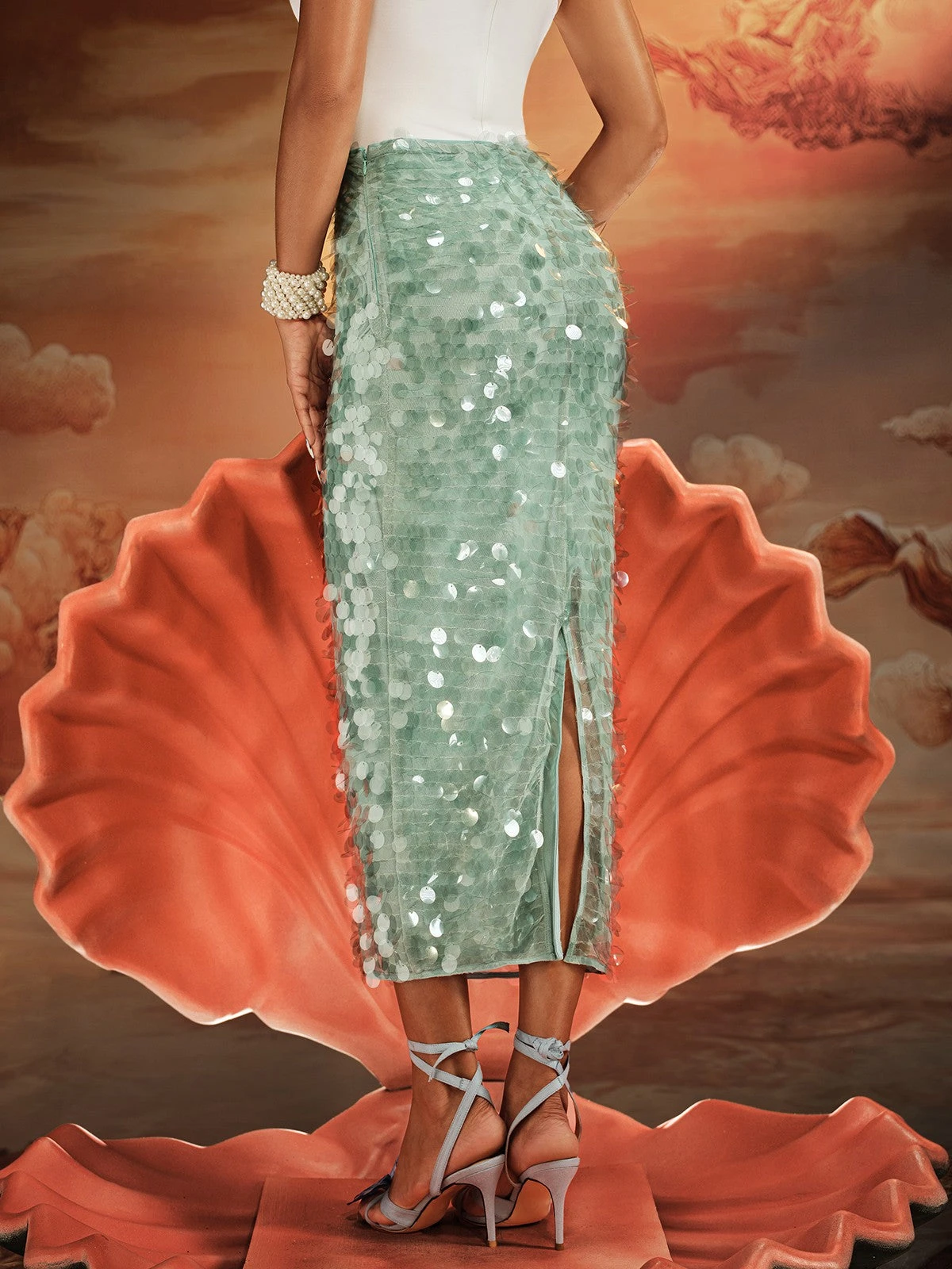 Akeem Sequin Mermaid Scale Skirt - Image 6