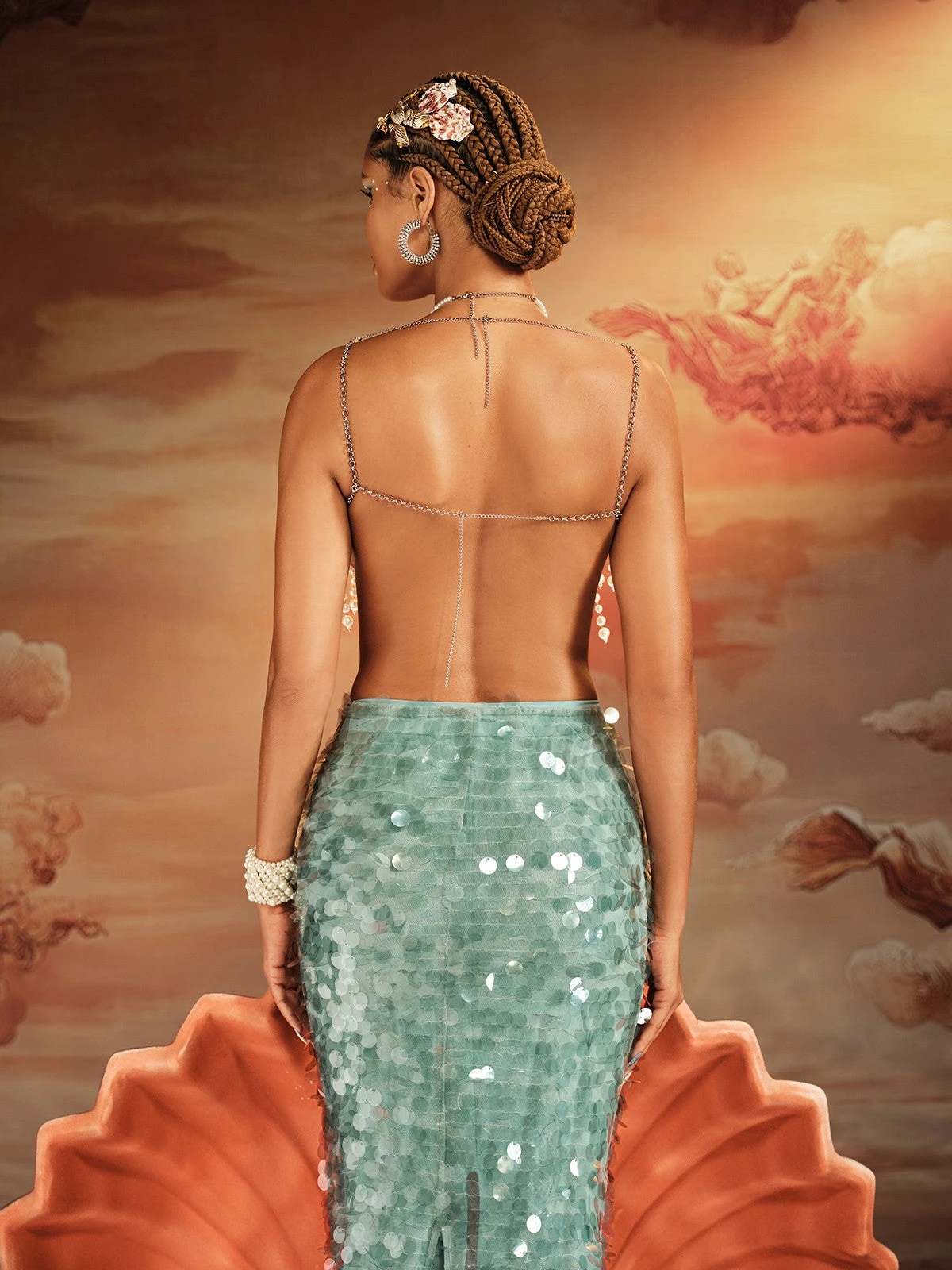 Akram Fringe Pearl Beaded Bralette - Image 6