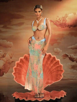 Alaqua Printed Swimwear Two Piece Set