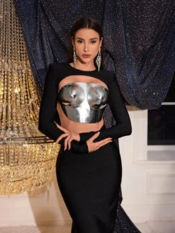 Apollo Armor Top In Bright Silver