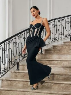 Aroa Crystal Mermaid Bandage Dress