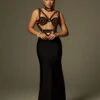 Ayden Rhinestone Bandage Maxi Dress With Choker