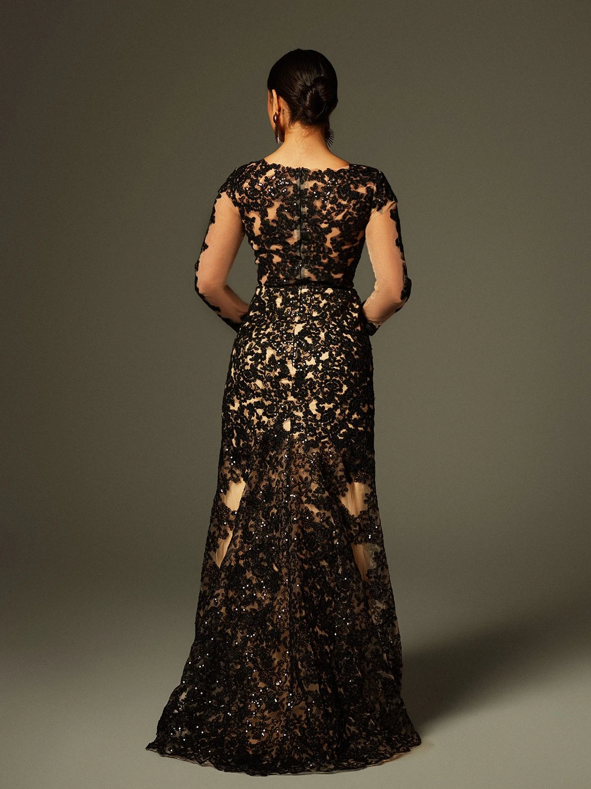 Ayesha Long Sleeve Lace Sequin Maxi Dress - Image 6