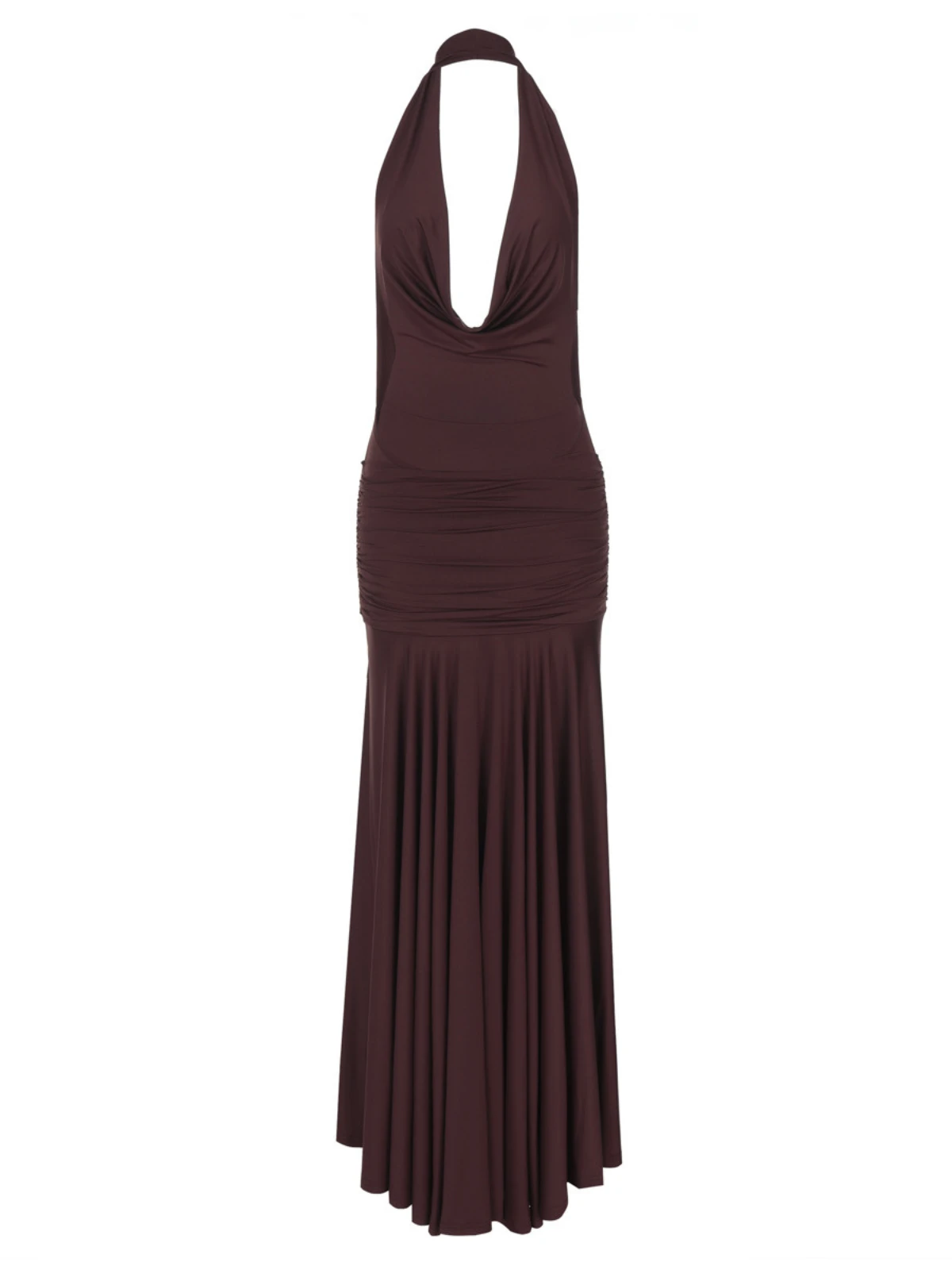 Baelthar Cowl Neck Ruched Split Maxi Dress - Image 8