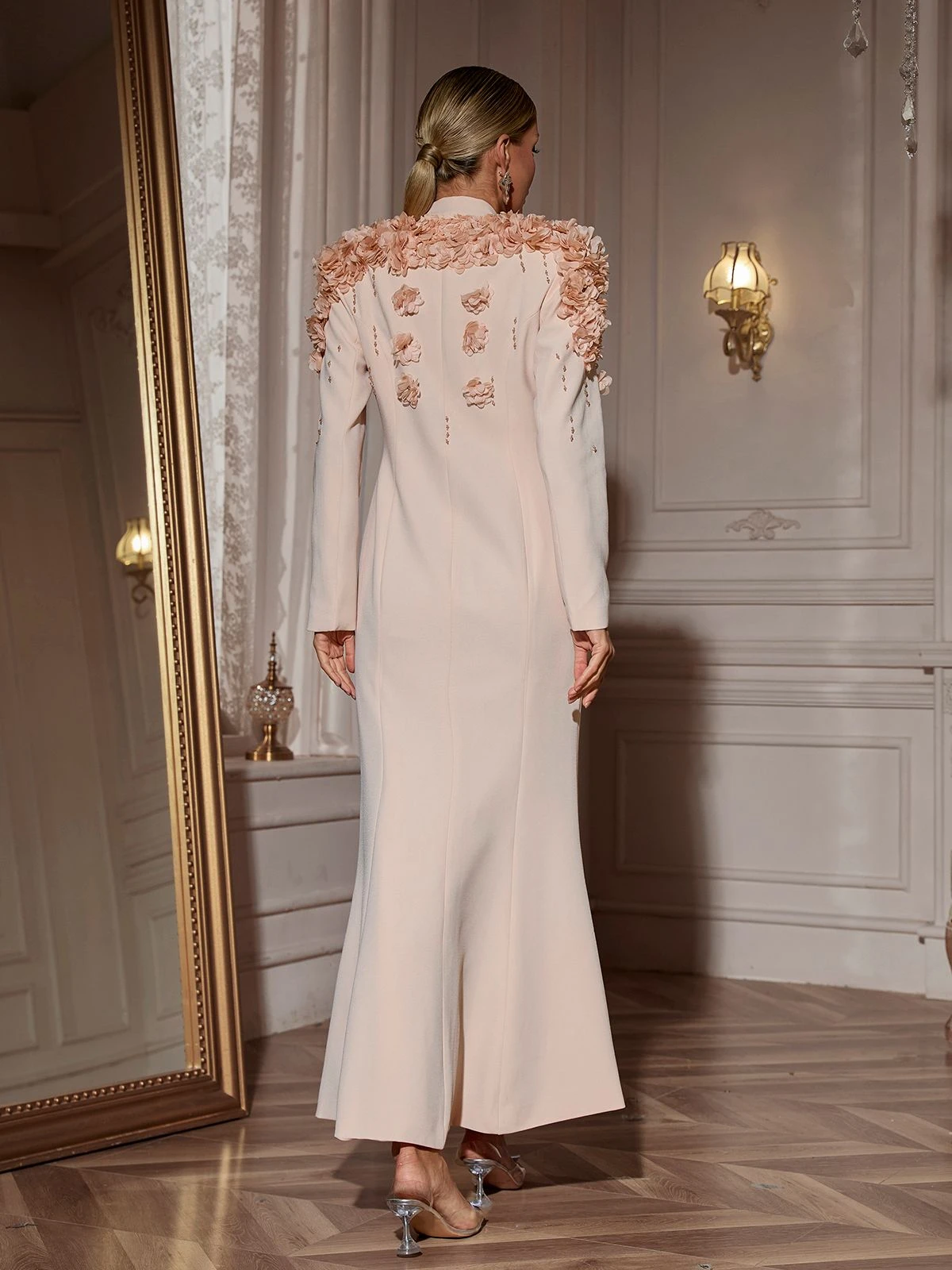 Berton Long Sleeve Flower Maxi Dress - Image 6