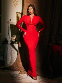 Blythessa Cowl Neck Maxi Dress