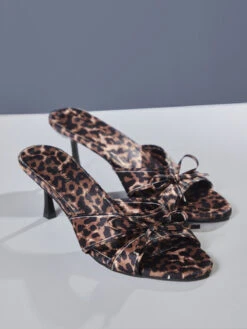 Cabau Bow Leopard Sandals