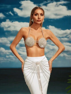 Cassim Halterneck Crystal Bralette