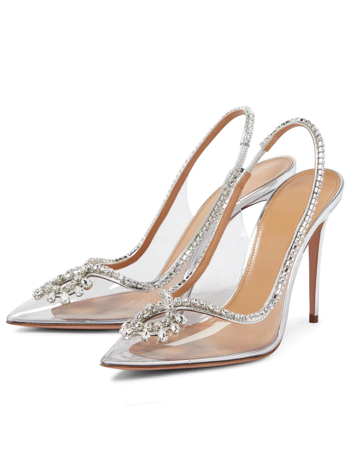 Clio Crystal Cutout Embellished Pumps In Silver - Image 2