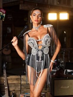 Corthos Cutout Fringe Bodysuit