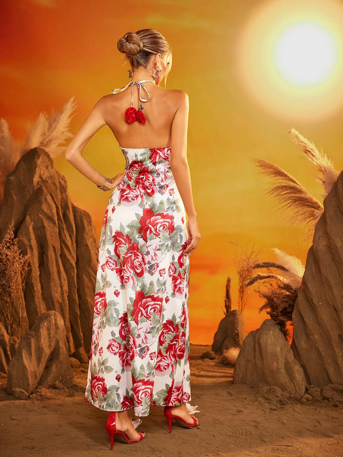 Daelira Halterneck Floral Maxi Dress - Image 6