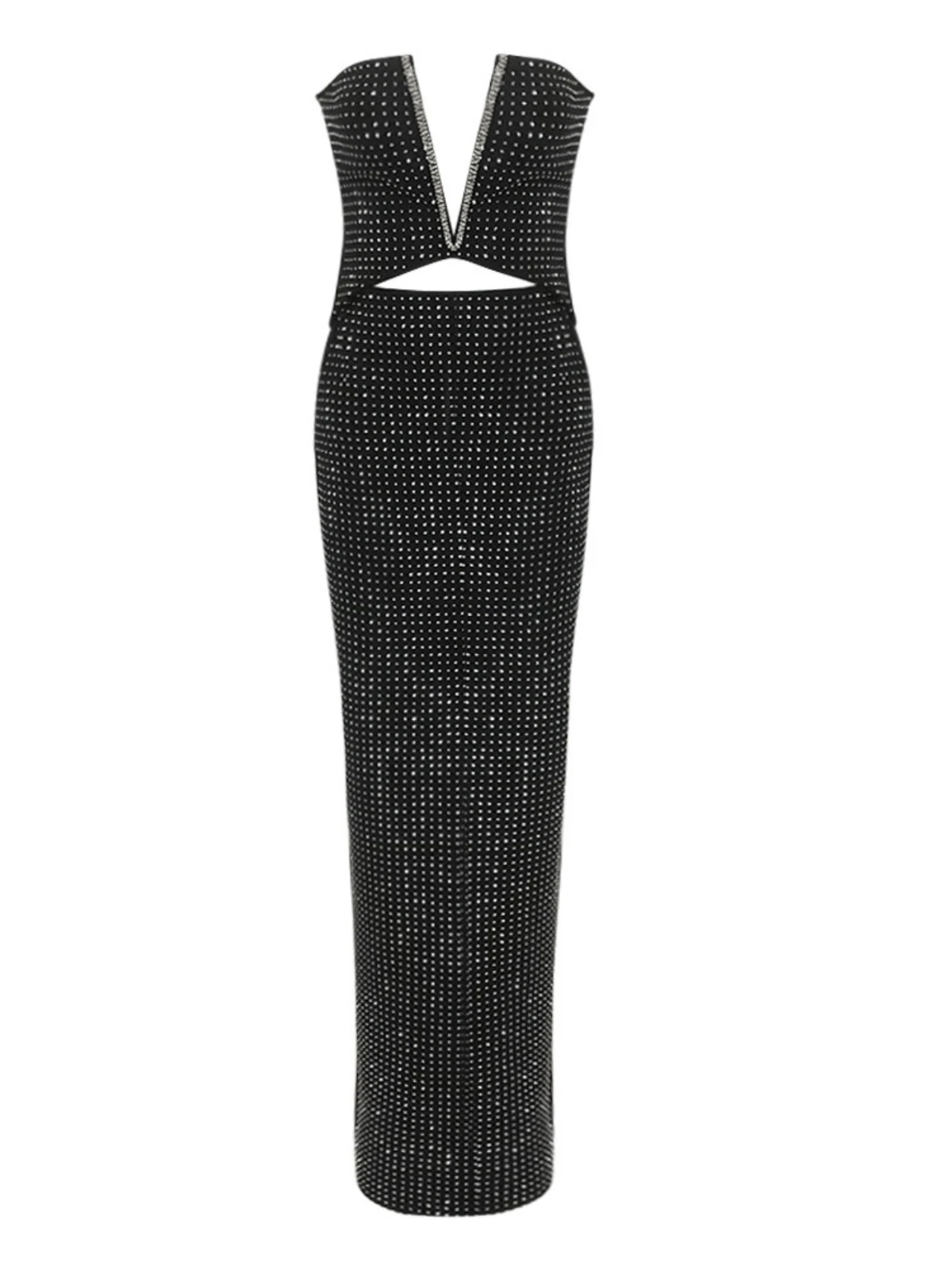 Daisuke Strapless Crystal Bandage Maxi Dress - Image 7
