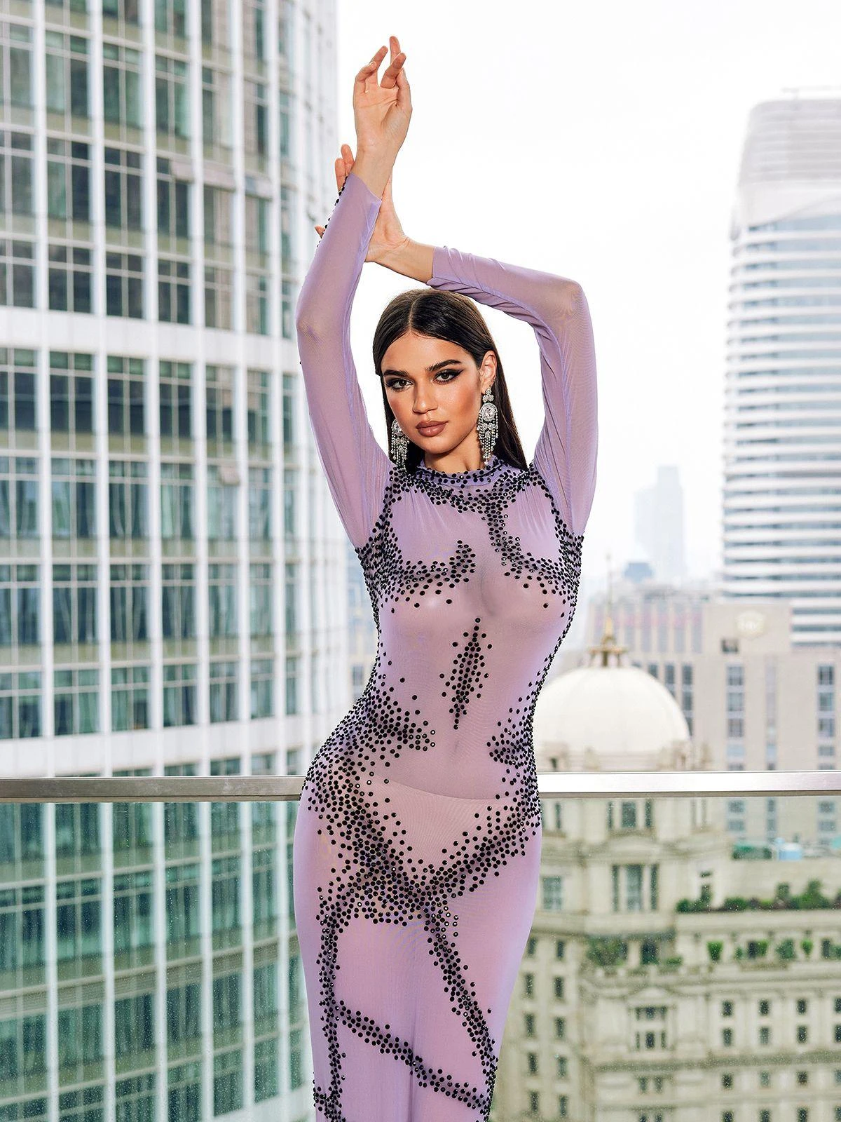 Dasani Printed Rhinestone Maxi Dress - Image 4