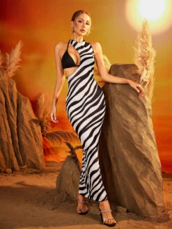 Drazelle Sleeveless Cutout Maxi Dress