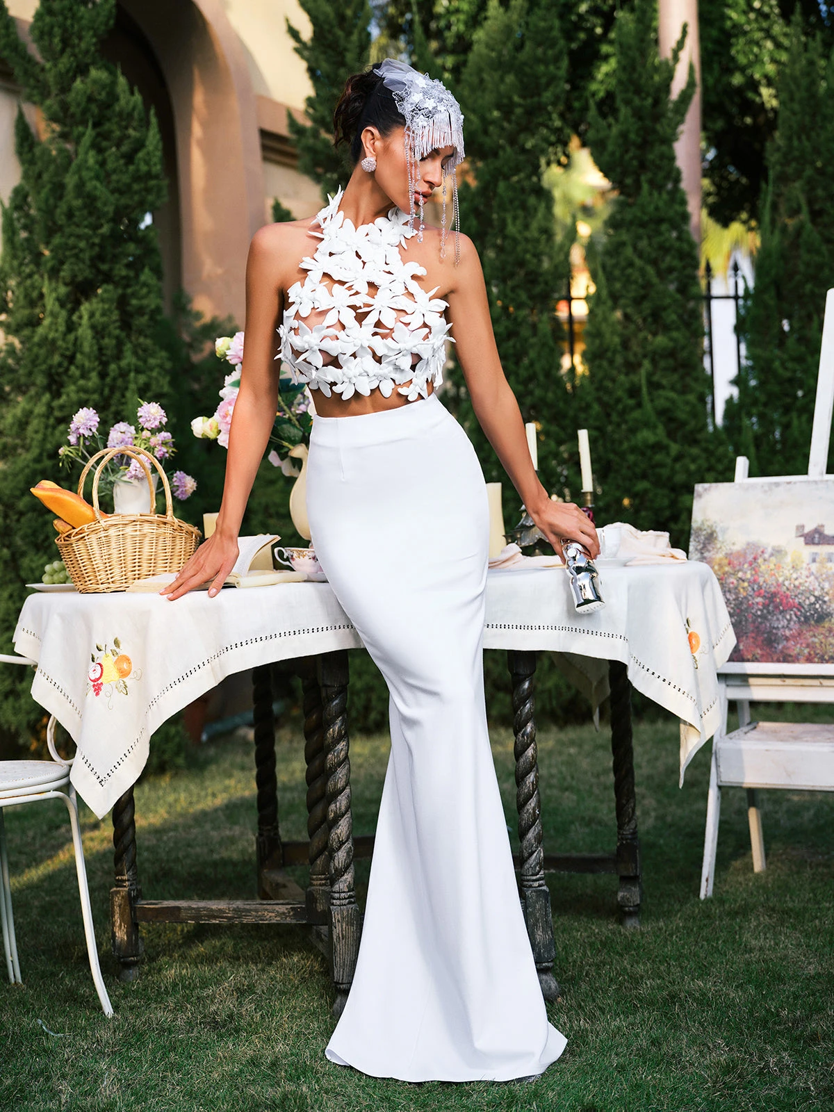 Eckhart Halterneck Flower Skirt Set - Image 4