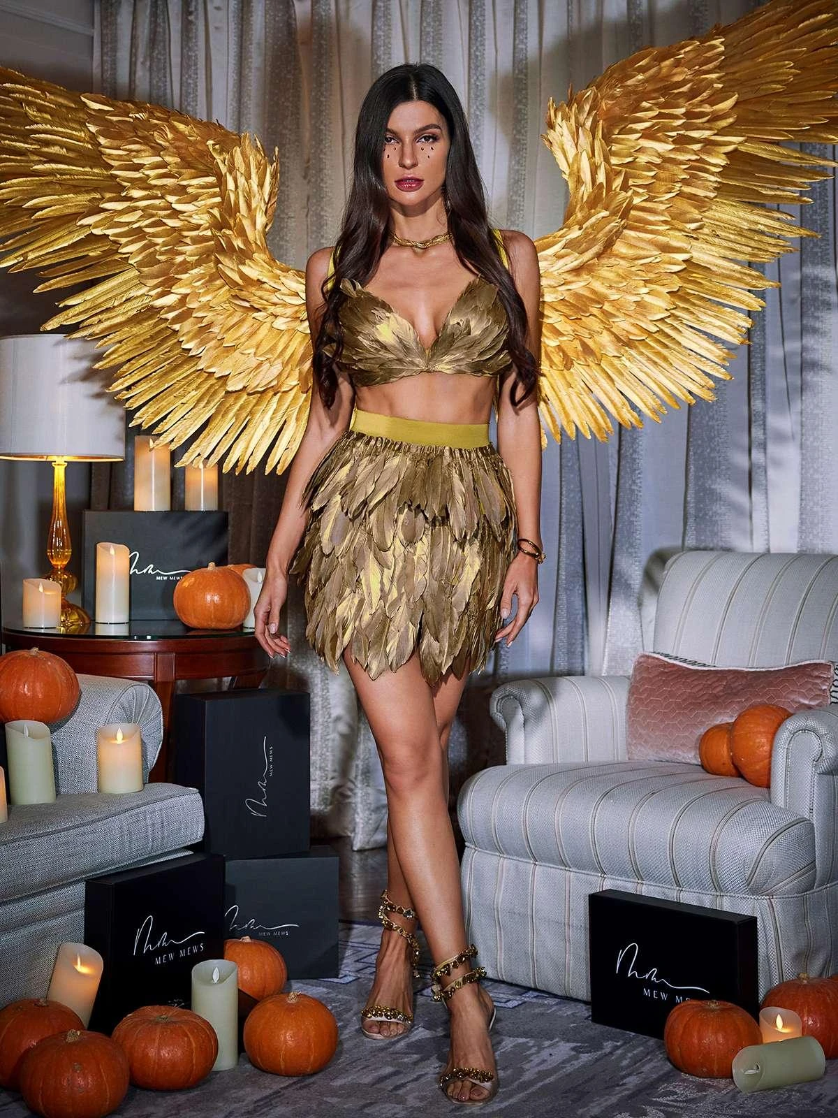 Eir Feather Trimmed Skirt Set - Image 3