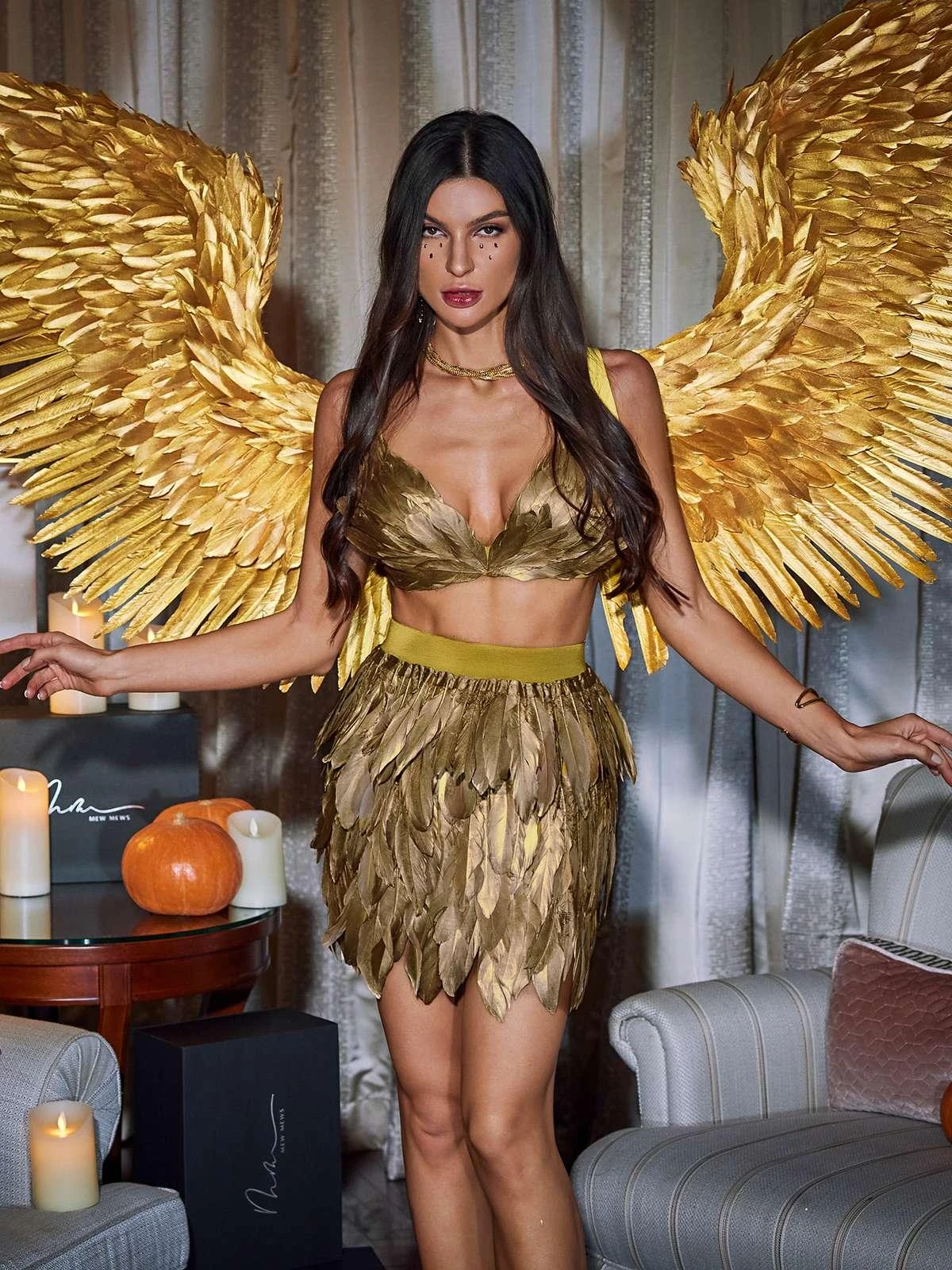 Eir Feather Trimmed Skirt Set - Image 4