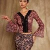 Elestren Flounce Sleeve Leopard Top