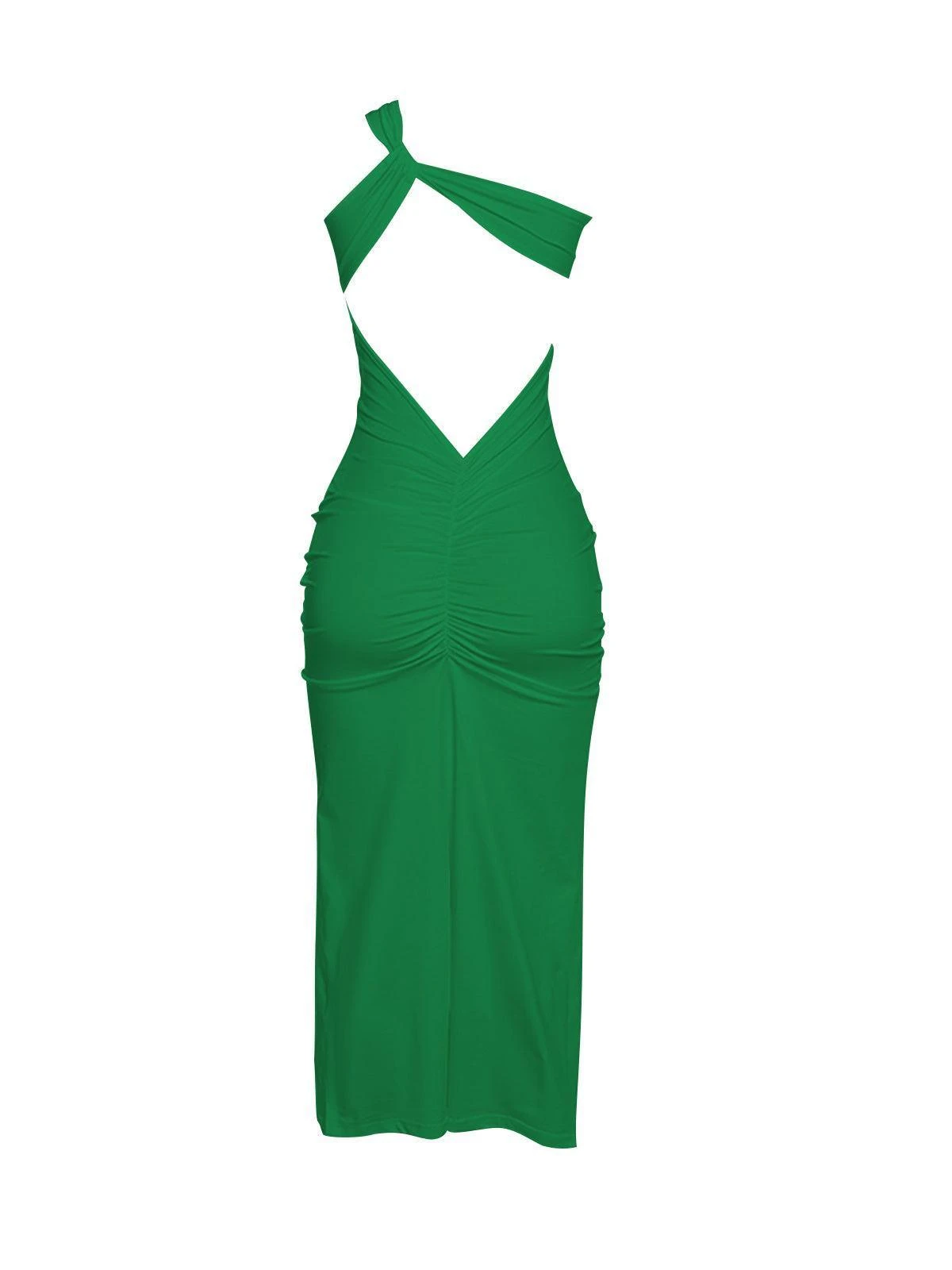 Emi One Shoulder Backless Maxi Dress In Green - Image 9