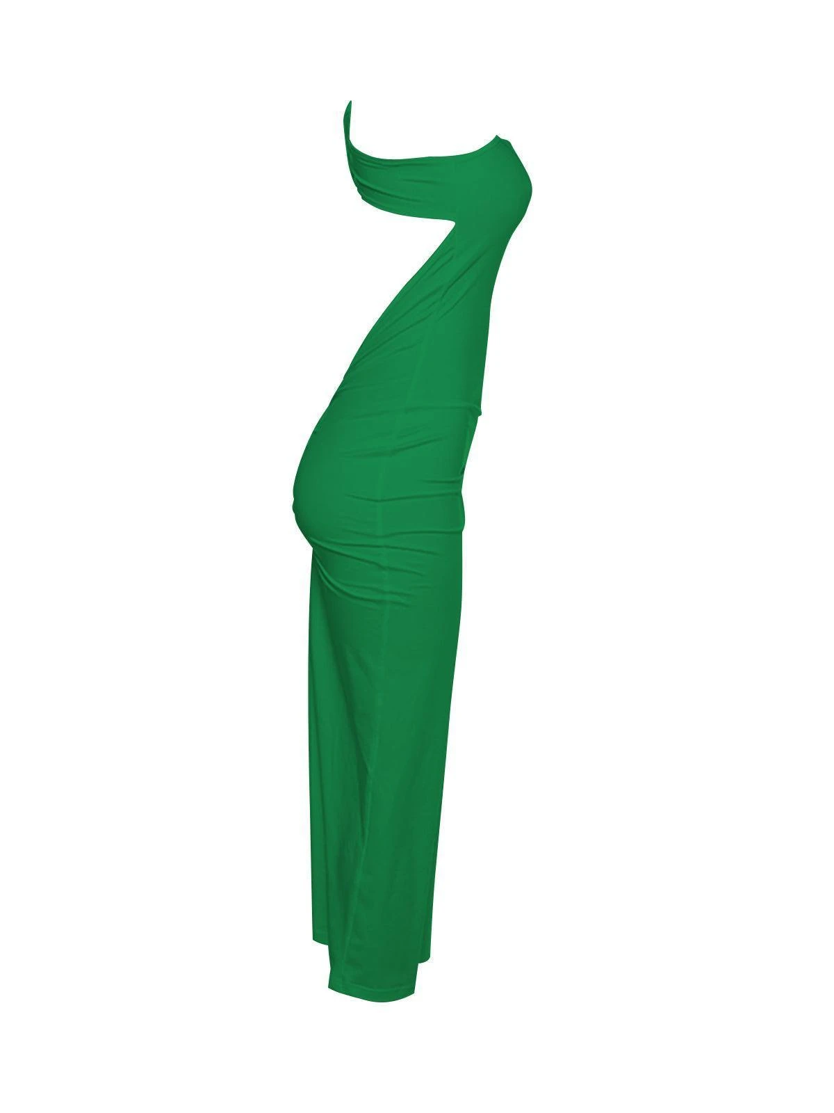 Emi One Shoulder Backless Maxi Dress In Green - Image 8
