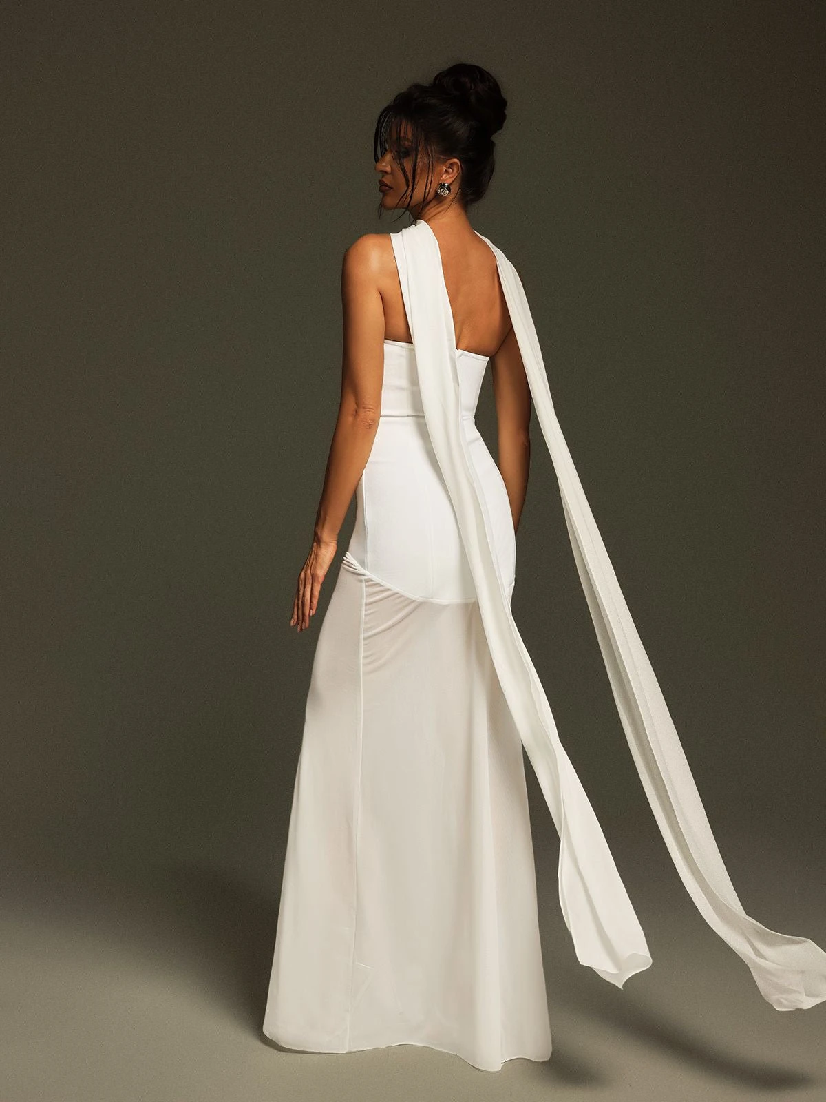 Emine Strapless Draped Bandage Maxi Dress - Image 6