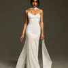 Emine Strapless Draped Bandage Maxi Dress