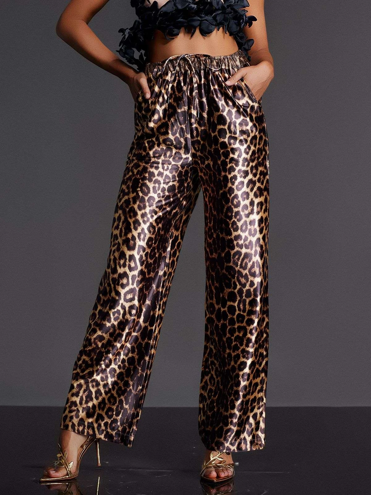 Enabarri Leopard Satin Pants - Image 2