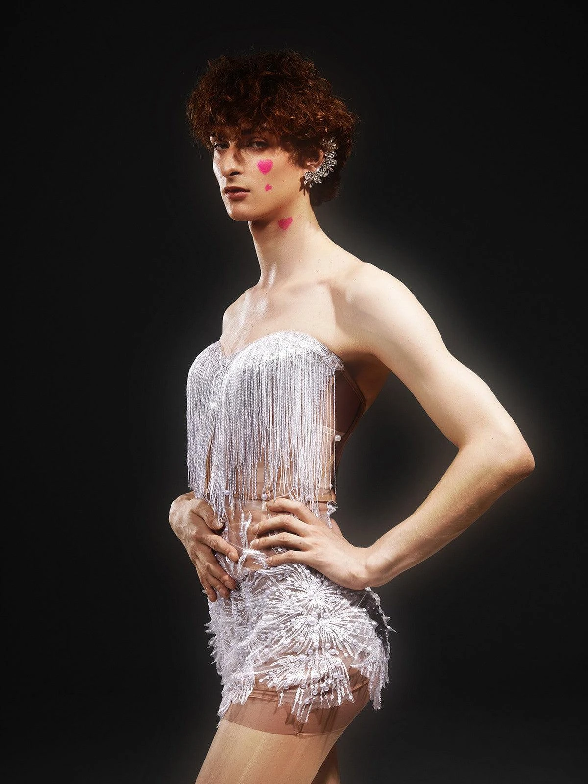 Gadiel Strapless Sequin Corset Mesh Dress - Image 5