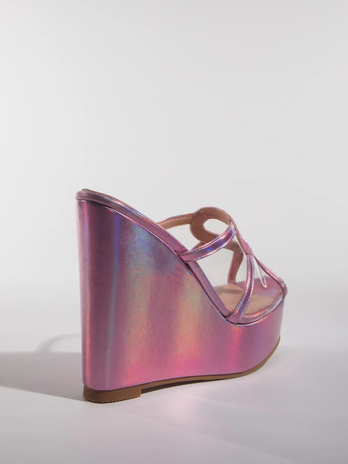 Gaelvira Rhinestone Heart Wedge Mules - Image 8