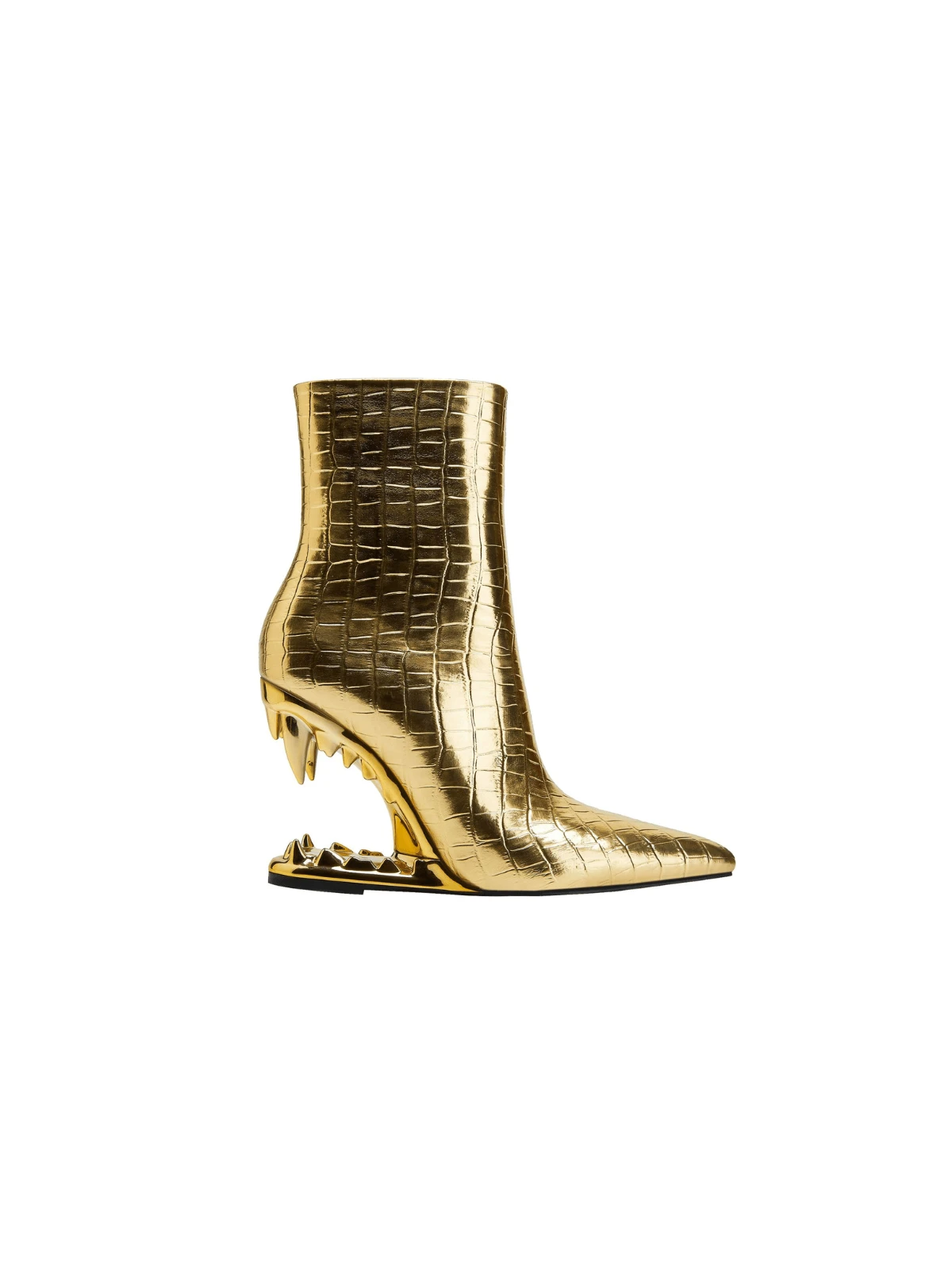 Gale Tiger Tooth Cutout Boots In Gold - Image 3