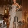 Glein Strapless Ruched Sequin Maxi Dress