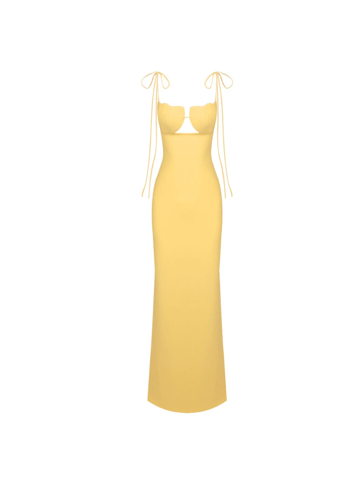 Gwyn Shell Cutout Maxi Bandage Dress In Yellow - Image 6