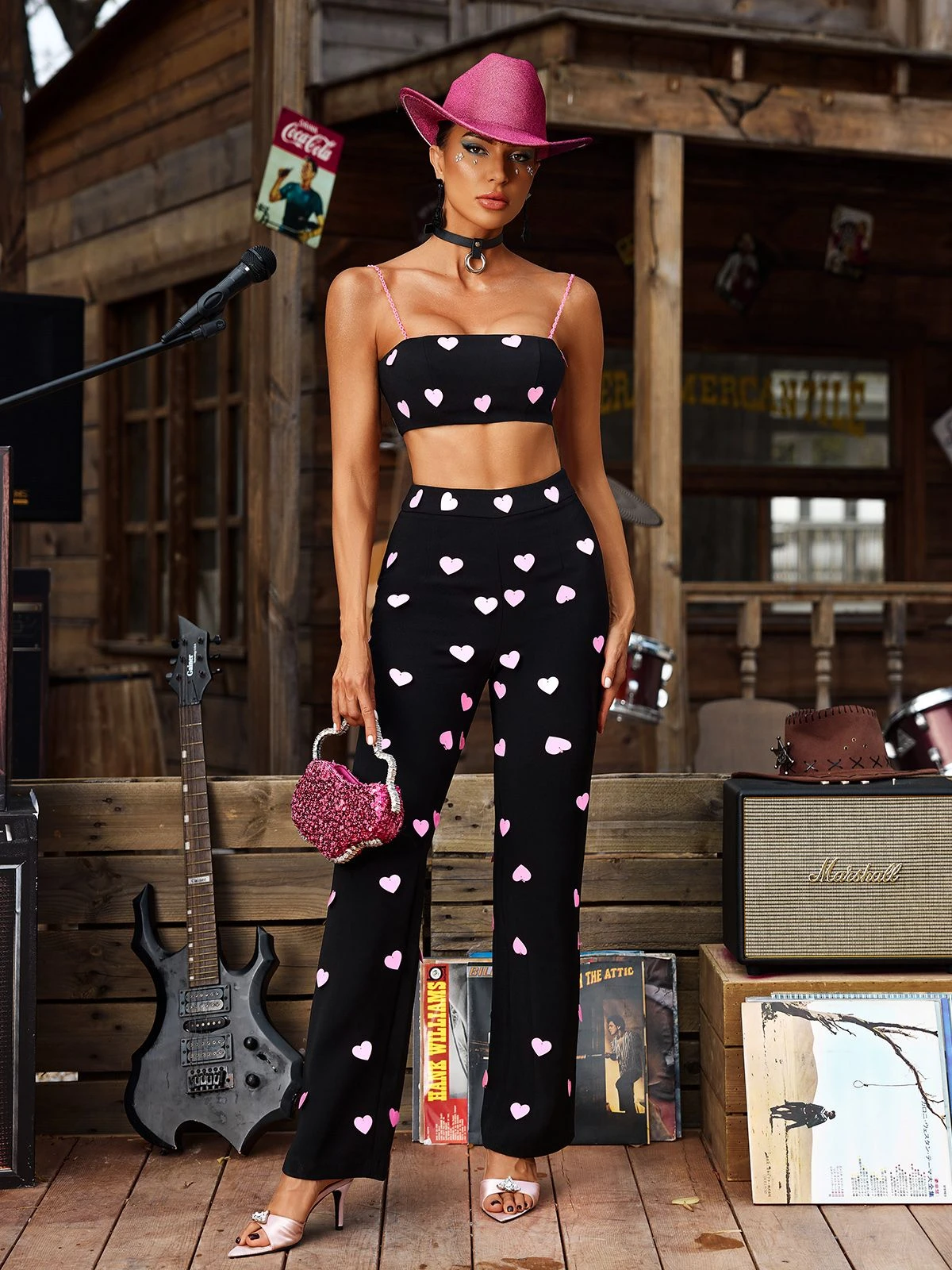 Harini Chain Heart Pants Set