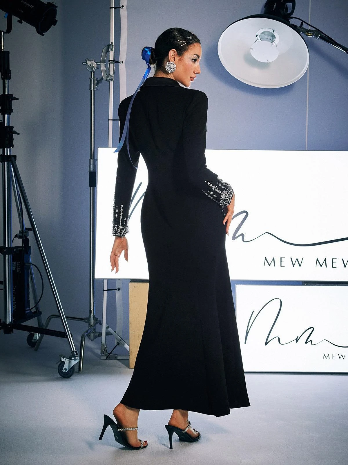 Hassan Rhinestone Blazer Dress In Black - Image 6