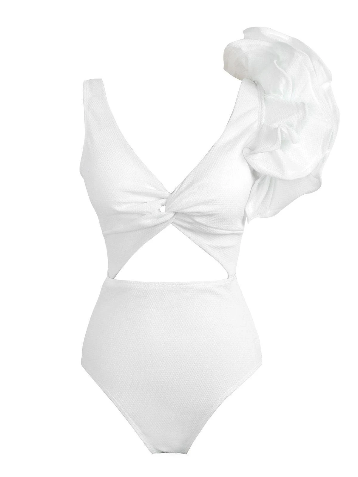 Heather Ruffle Cutout One Piece Swimsuit - Image 7