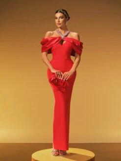 Hexelle Halterneck Crystal Bandage Dress