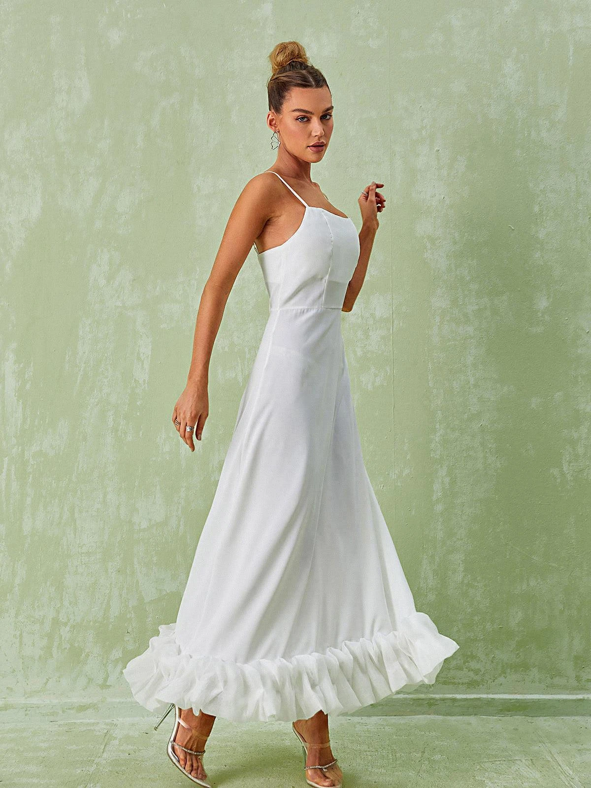 Ilsa Spaghetti Maxi Dress In White - Image 3